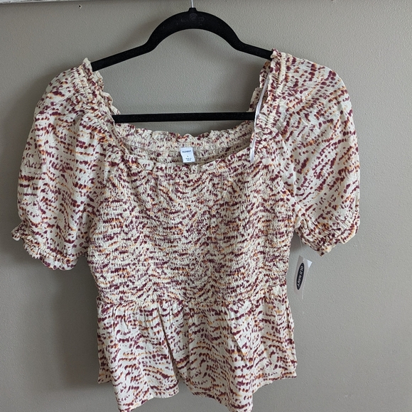 NWT Old Navy Smocked Bodice Tie Dye Top Size Small - Picture 2 of 5